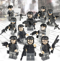 10 Pcs SWAT Special Unit Police Officers Minifigures with Weapon Pack - A2ZOZMALL