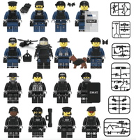 16 Pcs Special Unit SWAT Police Officers Minifigures with Weapon Pack - A2ZOZMALL