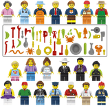 20 Lego Compatible Minifigures City Community People with Accessories 
