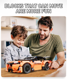 Technical RC Motorised Orange Challenger Hyper Car Model Building Blocks Bricks Set