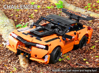 Technical RC Motorised Orange Challenger Hyper Car Model Building Blocks Bricks Set