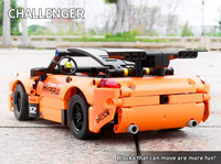 Technical RC Motorised Orange Challenger Hyper Car Model Building Blocks Bricks Set