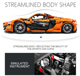 Technical Motorized 1:8 McLarens P1 Hypercar Building Block Set Lego Compatible