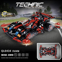 Mini 4WD Race Car Kit Technic Pull Back and Go Toy Gift - A2ZOZMALL