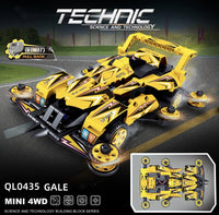 Mini 4WD Race Car Kit Technic Pull Back and Go Toy Gift - A2ZOZMALL