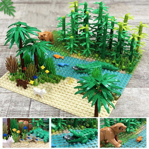 Amazon Rainforest Set Lego Style with 2 Baseplates and 550 Pcs